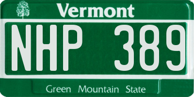 VT license plate NHP389
