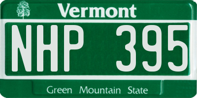 VT license plate NHP395