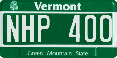 VT license plate NHP400