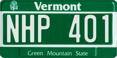 VT license plate NHP401