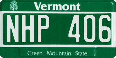 VT license plate NHP406