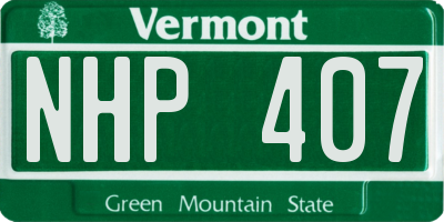 VT license plate NHP407