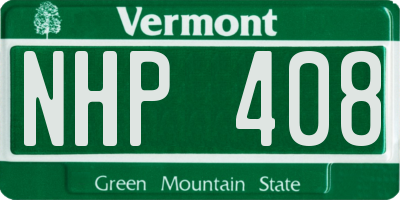 VT license plate NHP408