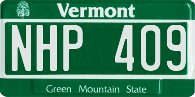 VT license plate NHP409
