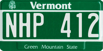 VT license plate NHP412
