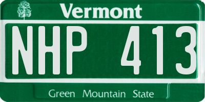 VT license plate NHP413