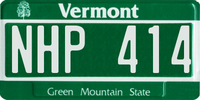 VT license plate NHP414