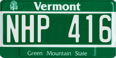 VT license plate NHP416