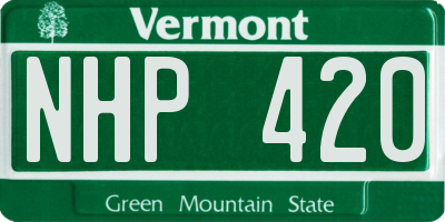 VT license plate NHP420