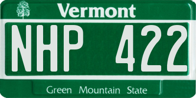 VT license plate NHP422