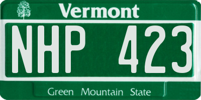 VT license plate NHP423