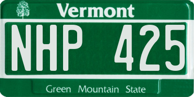 VT license plate NHP425