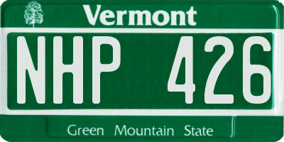 VT license plate NHP426