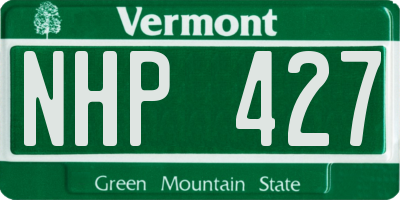 VT license plate NHP427