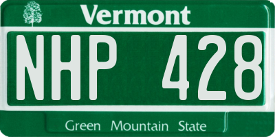 VT license plate NHP428