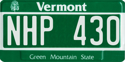 VT license plate NHP430