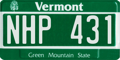 VT license plate NHP431