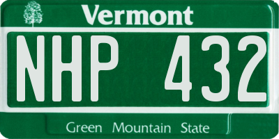 VT license plate NHP432