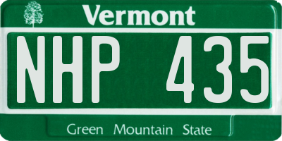 VT license plate NHP435