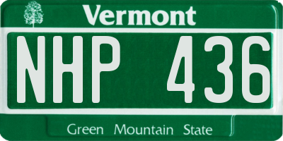 VT license plate NHP436