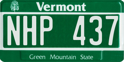 VT license plate NHP437