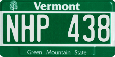 VT license plate NHP438
