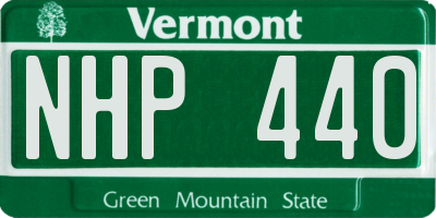 VT license plate NHP440