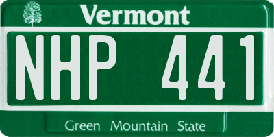 VT license plate NHP441
