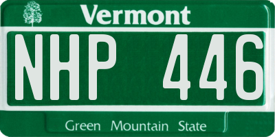 VT license plate NHP446