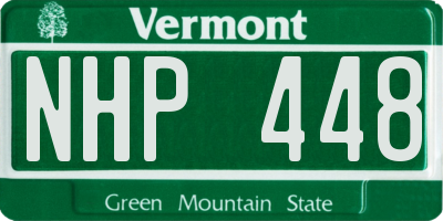 VT license plate NHP448