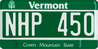 VT license plate NHP450