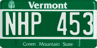 VT license plate NHP453