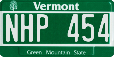 VT license plate NHP454