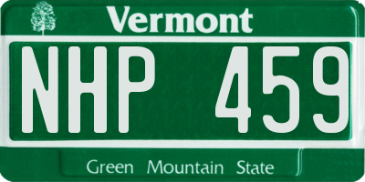 VT license plate NHP459