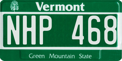 VT license plate NHP468