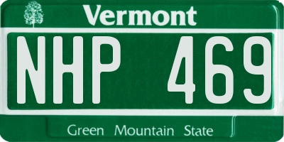 VT license plate NHP469
