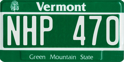 VT license plate NHP470