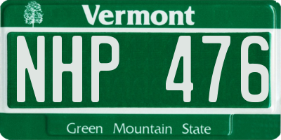 VT license plate NHP476