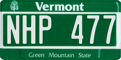 VT license plate NHP477