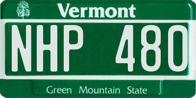 VT license plate NHP480