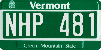 VT license plate NHP481