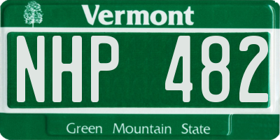 VT license plate NHP482