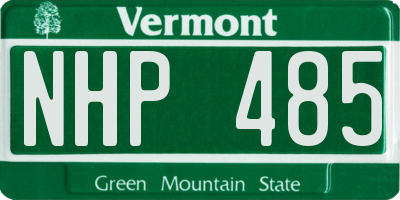 VT license plate NHP485