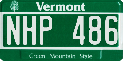 VT license plate NHP486