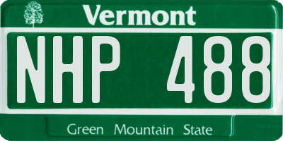 VT license plate NHP488