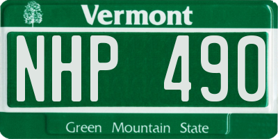 VT license plate NHP490