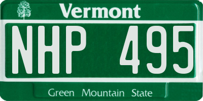 VT license plate NHP495