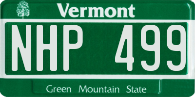 VT license plate NHP499