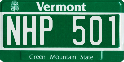 VT license plate NHP501