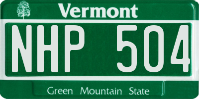 VT license plate NHP504